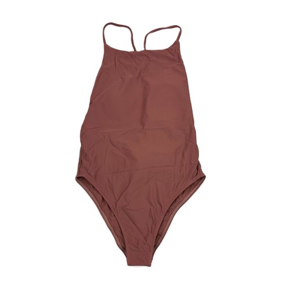 Women’s Open Back Tied Brown Leotard, Size L - Picture 8 of 9